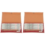 2 Sets Travel Mahjong Melamine Tiles Toy Delicate Mini Interesting Kit Plaything Toys
