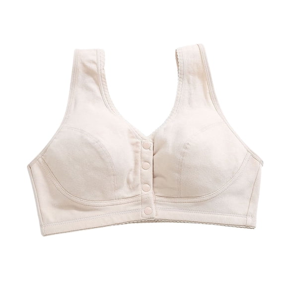 Pimfylm Womens Full Coverage Wrap Bras Padded Plus Size Comfort Front Closure Solid Sleep Bras(Silver,G)