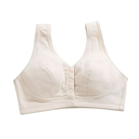 OJSFQUFP Comfy Bras for Women Silver Women s Comfortable and Traceless Underwear New Underwire Thin Tank Top Bra Comfortable Lactation Bra with Front Buckle A