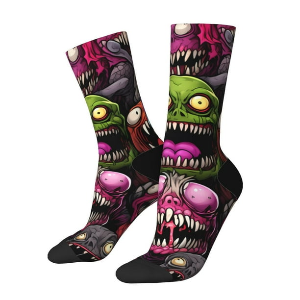 Balery Monstrous Cartoon Characters Calcetas Largas con Estampado para Hombre y Mujer – Suaves y Transpirables, Talla Única (US 5-11)