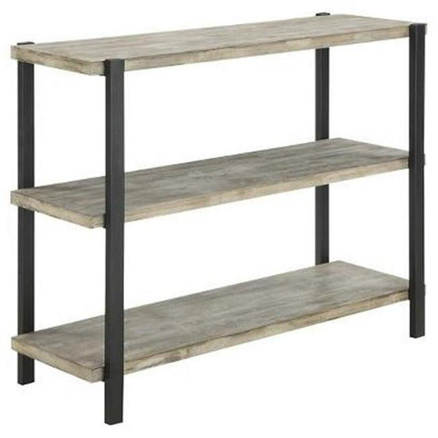 Bibliothèque Console Wyoming 3 Niveaux avec Finition Sapin de Chine / Noir Mat