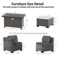 thumbnail image 3 of ASJMR Outdoor Garden 10 Piece Patio Furniture with 43" Propane Gas Fire Pit Table,All Weather Outdoor Sectional PE Wicker Rattan Conversation Set,Gray, 3 of 9