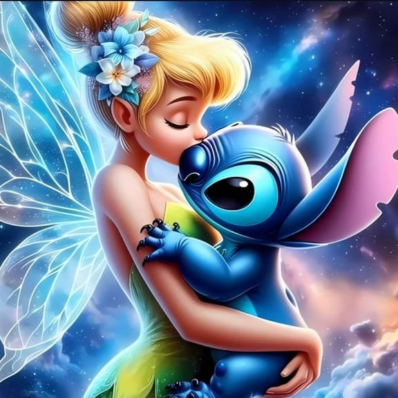 DIY 5D Round Full Drill Art Perfect for Relaxation and Home Wall Decor，Diamond Painting Kits for Adults,(Tinker Bell, 12x16inch)