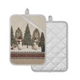 thumbnail image 2 of 2 Pack Pot Holders for Kitchen Heat Resistant Hot Pads Sets for Cooking Baking Snowmen and Deer in The Forest, 2 of 7