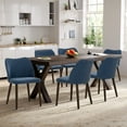 thumbnail image 4 of Modern PU Leather Side Dining Chairs with Cushioned Seat and Wooden Legs , Upholstered Dining Room Chairs Set of 4 for Kitchen, Café or Restaurant – Blue, 4 of 8