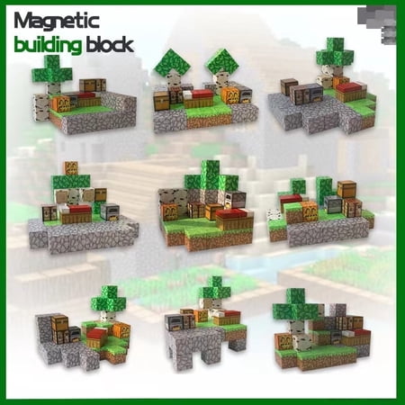 50Pcs Magnetic Blocks - Build Mine Magnet World Magic Portal Set, Magnetic Tiles Building Blocks Toddler Toys STEM Sensory Outdoor Toys for 3+ Year Old Boys & Girls, Creative Kids Games Kids Toys