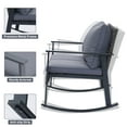 thumbnail image 6 of Ainfox Outdoor Rocking Loveseat High-back Rattan Wicker Patio Rocking 2-Seater Chair, Gray, 6 of 7