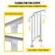 thumbnail image 3 of VEVOR Barandilla de escalera para exteriores, barandilla de mano de metal de aleación, se adapta a pasamanos de transición flexible de 1 o 2 escalones, barandilla de escalera, 3 of 9