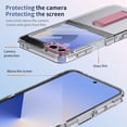 thumbnail image 3 of Allytechgroup Clear Case for Samsung Galaxy Z Flip 7, with Build in Screen Protector Anti-Scratch Full Body Shockproof Not-Yellowing Kickstand Phone Case Cover for Galaxy Z Flip 7, Pink, 3 of 9