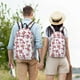 thumbnail image 4 of Disketp Purple Mushroom print Canvas Backpack Lightweight Travel Daypack Student Rucksack Laptop Backpack-Small, 4 of 5