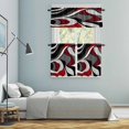 thumbnail image 6 of Abstract Twist Art Kitchen Curtains Valances and Tiers Set of 3 Red and Black Classic Match Tier Curtains and Valance with Rod Pocket for Small Windows, 27.5"x36", 6 of 9