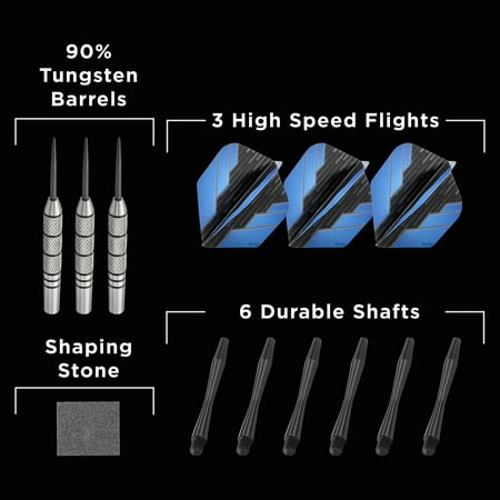 Viper - Fat Cat Bulletz 90% Tungsten Steel Tip Darts 23 Grams - Silver/Black