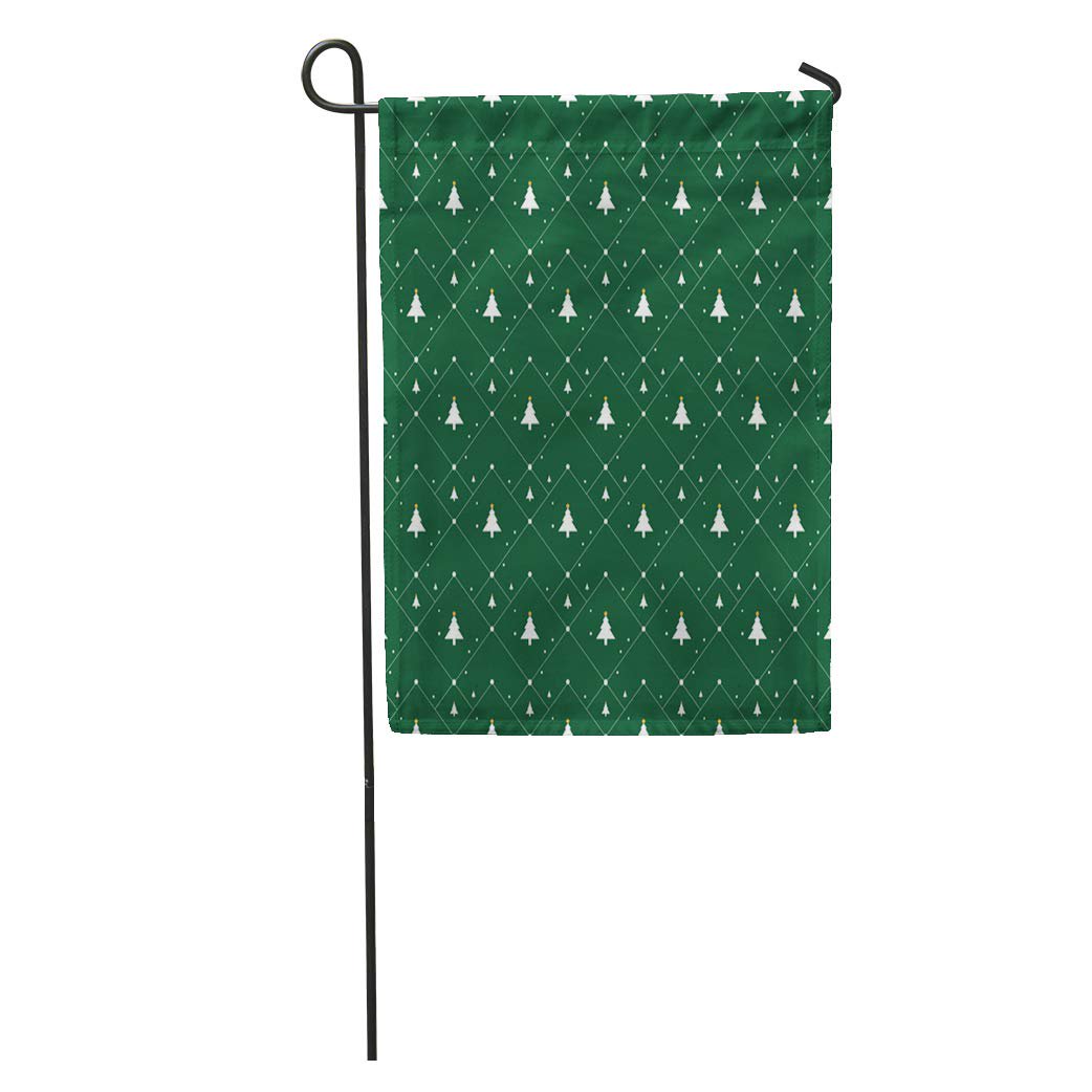 Jsdart Xmas Christmas Pattern Small Stars Snow And Trees On Green
