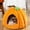 Orange, variant on Pumpkin Pet Bed for Cats and Small Dogs, Semi-Enclosed Indoor Cat House with Soft Warm Plush, Winter Dog Bed Cave Basket for Kittens, 15"x15"x13"