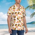 thumbnail image 5 of Xecao Cute Ice Cream print Hawaiian shirt - a stylish short-sleeve button-down for men, perfect for casual beach and tropical outings., 5 of 9