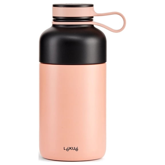 Lekue Insulated Bottle To Go, 10-Ounce, Coral