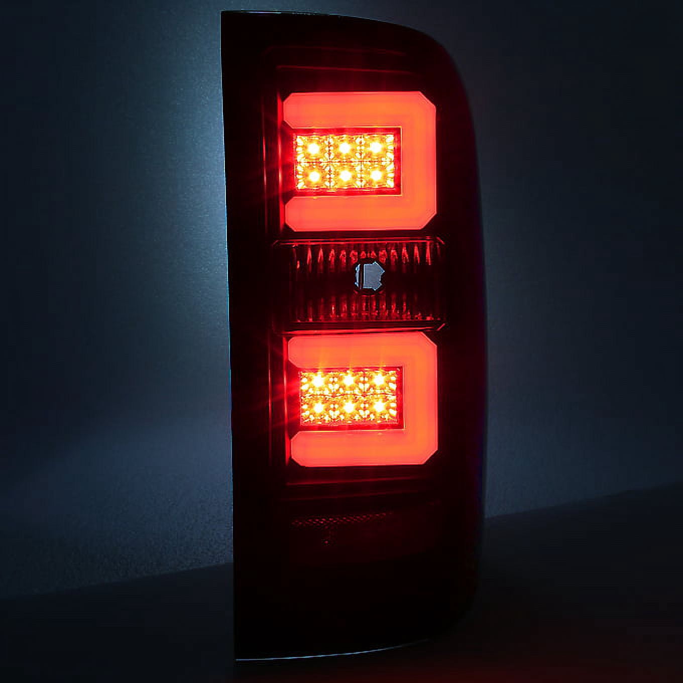 AKKON - For 14-19 Chevy Silverado 1500 15-19 2500HD/3500HD Black Light Tube LED Tail Lights Brake Lamps