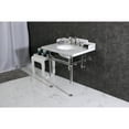 thumbnail image 4 of Kingston Brass LMS3030MA6 Pemberton 30" Carrara Marble Console Sink with Acrylic Legs (8-Inch, 3-Hole), Carrara Marble White/Polished Nickel, 4 of 8