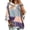 Blue, variant on Oversized 3/4 Sleeve Hoodie for Women Loose Casual Drawstring Hooded Floral Patchwork Pattern Pullover Tops