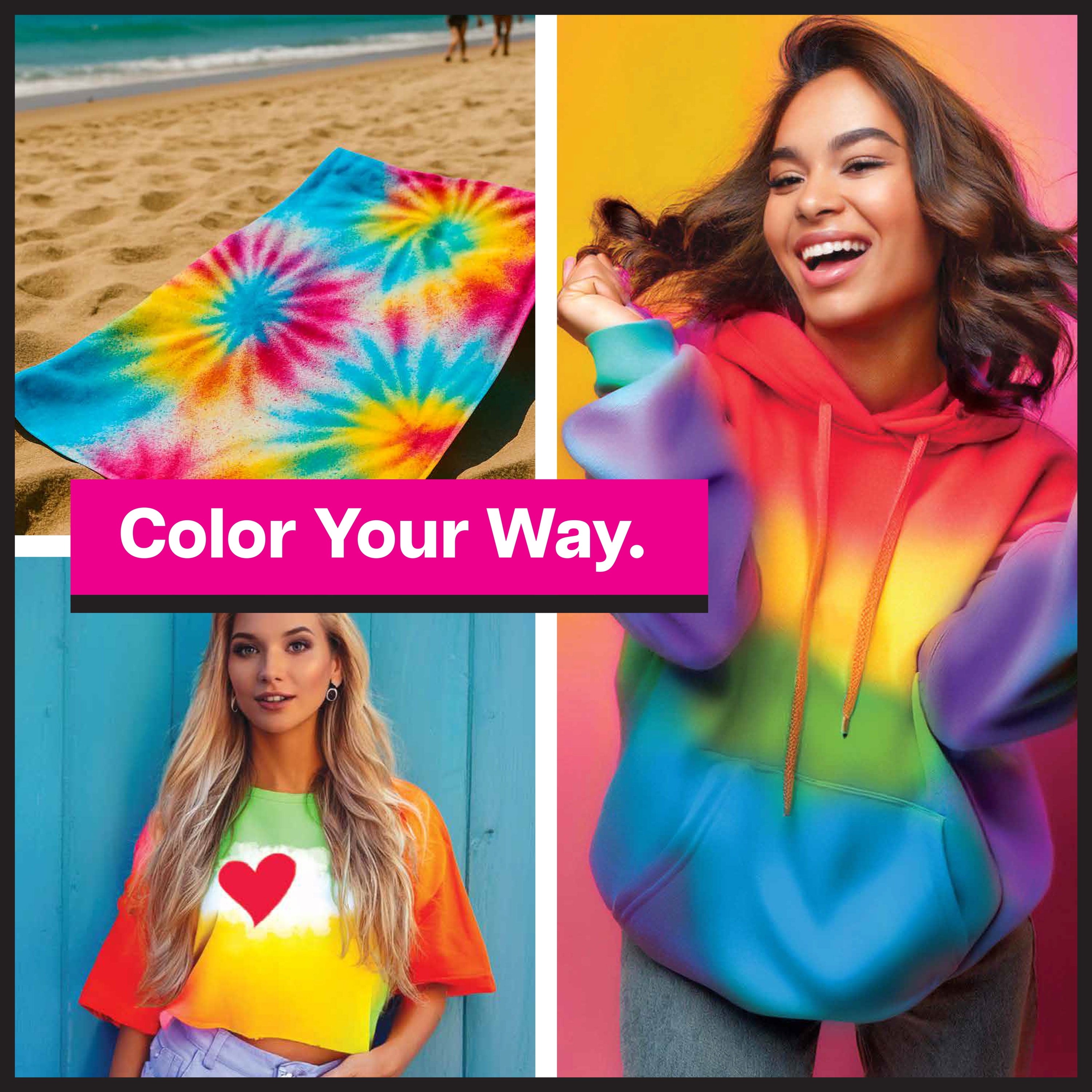 Tulip One-Step Spray Dye Kit, Easy Application with 6 Colors & 4 Stencils Included, Pre-Filled Powder in Bottles Party Activity, Outdoor Fun, Birthday Gift, Create Permanent Designs on Fabric, 51 Pcs