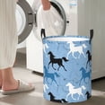 thumbnail image 4 of Large Laundry Basket with Handles - Minimalist Line Horse Black White Kids Baby Dirty Clothes Laundry Hamper for Bedroom Aesthetic, 4 of 5