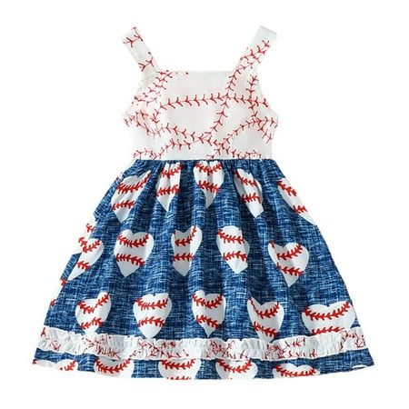 

Dresses For Girls Summer Toddler Girls Sleeveless Prints Dress Dance Party Dresses Clothes Girl s Summer Sundress 4-5 Years