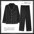 thumbnail image 2 of Pijamas de seda de manga larga para mujer, traje de pantalones finos de satén de seda de hielo, servicio a domicilio Sexy, talla grande 5XL, primavera y verano, 2 of 3