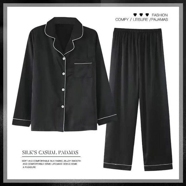 Pijamas de seda de manga larga para mujer, traje de pantalones finos de satén de seda de hielo, servicio a domicilio Sexy, talla grande 5XL, primavera y verano