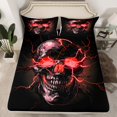thumbnail image 2 of Castle Fairy Gothic Skull Twin Sheet Sets 3pcs for Boys Girls,Abstract Green Lightning Twin Fitted Sheet Microfiber,Exotic Style Breathable Flat Sheet,Ultra Soft Home Decor, 2 of 7