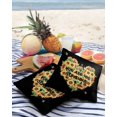 thumbnail image 3 of Outdoor Throw Pillow Cover Farm Garden Heart Shape Sunflowers with Bee Waterproof Cushion Covers 2 Pack Black Pillow Cases Home Decoration for Patio Garden Couch Sofa, 3 of 6