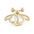 thumbnail image 2 of ANGARA Natural Intertwined Heart Bolo Ring with Diamonds in 14K Yellow Gold for Women (Size-1mm| Color-H| Clarity-SI2) | April Birthstone, Anniversary, Jewelry Gift for Women | Natural Diamond Ring, 2 of 8
