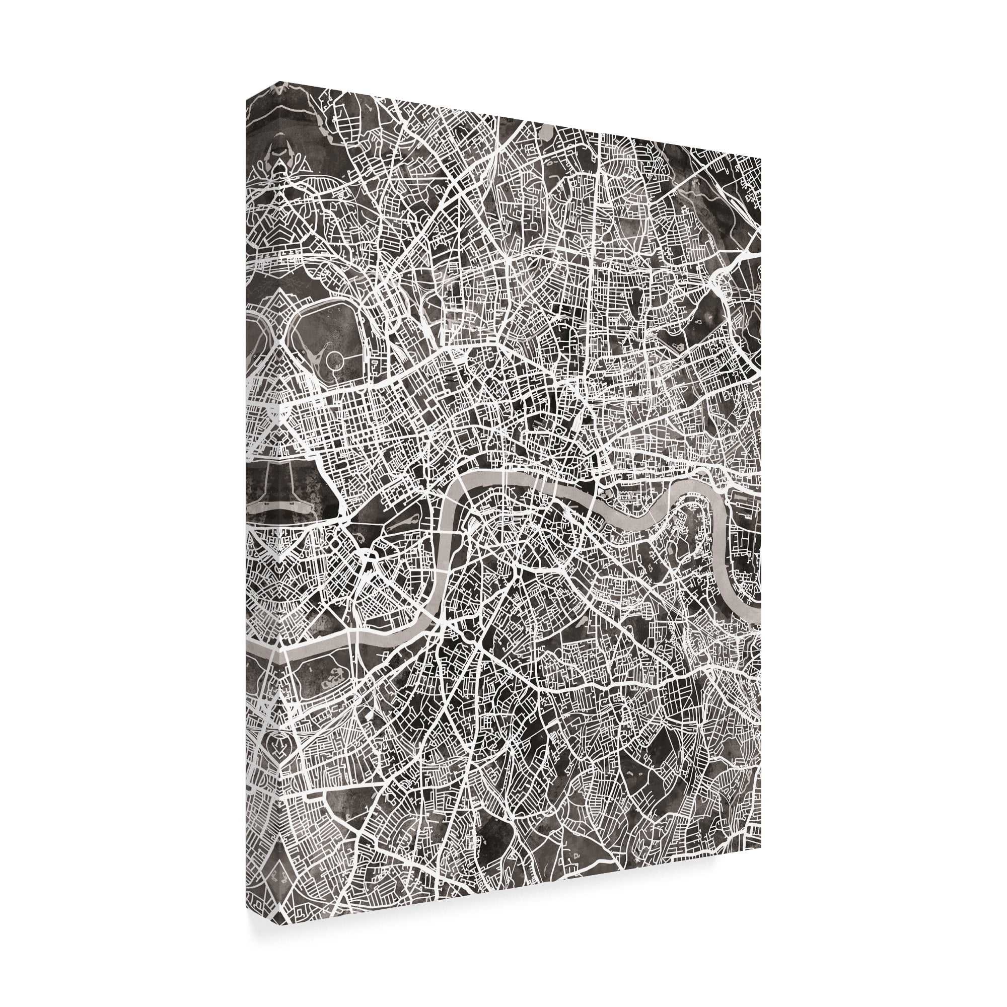 Trademark Fine Art 'London England Street Map Black' Canvas Art by Michael Tompsett