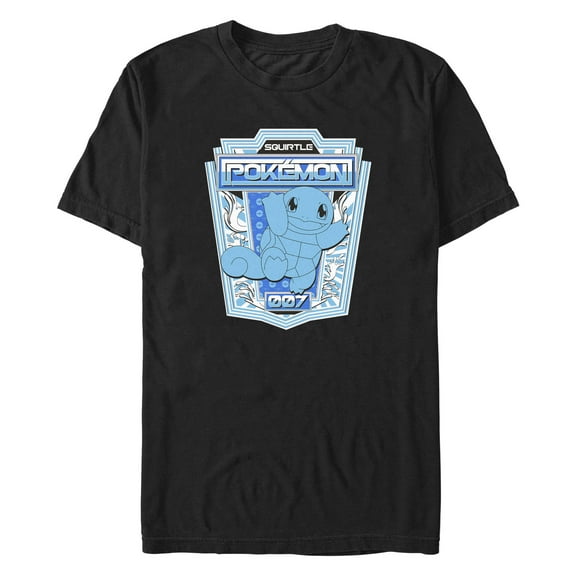 Men's Pokemon Squirtle Metallic Badge Graphic Tee Black 3X Large