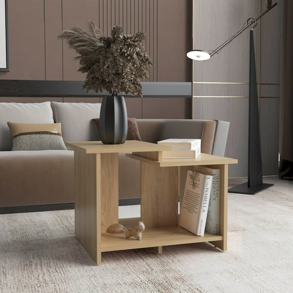 Weman 23.6 W Coffee Table with Open Shelf Living Room, Home Office Storage Light Oak
