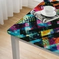 thumbnail image 4 of nygtbtfer Tablecloth, Abstract Tablecloth for Side Table, Grunge Modern Polka Dots Tartan Murky, Fit Round Tables Diameter, for Outdoor Indoor Use, Multicolor White, 4 of 7