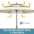 thumbnail image 6 of Autlaycil 10' Patio Umbrella and Base 3 Tiers with Tilt and Crank for Outdoor, Pool, Beach, Garden, Khaki, 6 of 7