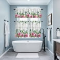 thumbnail image 3 of Spring Pink Roses Kitchen Curtains Sets for Windows 24 Inch Length, Pastoral Eucalyptus Leaves Gray Wooden Rod Pocket Window Treatments Tier Curtains and Valances Set for Bedroom/Bathroom, 3 of 8