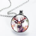 thumbnail image 2 of Deer Elegant Glass Circular Pendant Necklace - Women's Fashion Necklace with Stunning Design, 2 of 5
