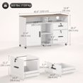 thumbnail image 2 of Support Mobile pour Imprimante avec Station de Recharge, Classeur Verrouillable Blanc avec 2 Tiroirs et Ports USB, Chariot de Rangement Roulant pour Dossiers A4/Letter, Bureau à Domicile, 40,6 Pouces L x 26,2 Pouces H, 2 of 7