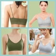 thumbnail image 3 of MANJIAMEI Bralettes Bandeau Bra Workout Crop Tank Top Bra Removable Padded Sports Bra for Women Girls 2 Pack Green+Gray, 3 of 7