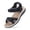 Black, variant on Wide Womens Sandals Adjustable Ankle Strap Flat Sandals with Arch Support, Brown, 8 Wide