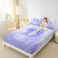 thumbnail image 4 of jejeloiu Purple Monogrammed D Bed Sheets,Ribbon Bowknot Bow King Sheets For Girls Teens 4-Piece, 4 of 7