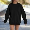 thumbnail image 2 of Scyoekwg Oversized Sweatshirt for Women with Pockets Crewneck Sweatshirts Fall Fashion Long Sleeve Pullover Tops Solid Color Loose Long Sweatshirts (Black,XXL), 2 of 4