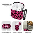 thumbnail image 3 of WIRESTER AirPod Silicone Case Protective Cover for AirPod Charging Case with Carabiner Keychain Belt Clip - Black/Hot Pink Leopard, 3 of 7