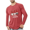 thumbnail image 2 of Royisotas Mens Shirts Graphic Gym Tops Big and Tall Trendy Winter Long Sleeve Red Christmas T Shirts for Men Crewneck, 2 of 4