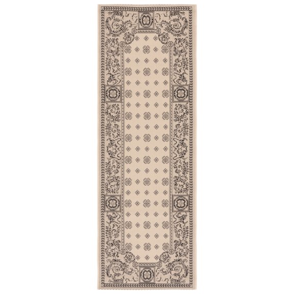 SAFAVIEH Indoor Outdoor CY1356-3901 Courtyard Sand / Black Rug