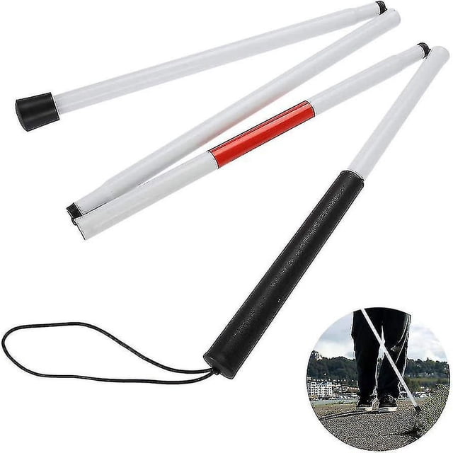Bastón plegable para ciegos, 124 cm, 4 secciones