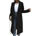 thumbnail image 3 of Abrigo de Lana de Invierno para Mujer, Estilo Informal, con Solapa y Botonadura Sencilla. Negro XL, 3 of 10