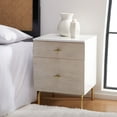 thumbnail image 2 of SAFAVIEH Genevieve Mid-Century 2 Drawer Nightstand, White/White Washed, 2 of 15