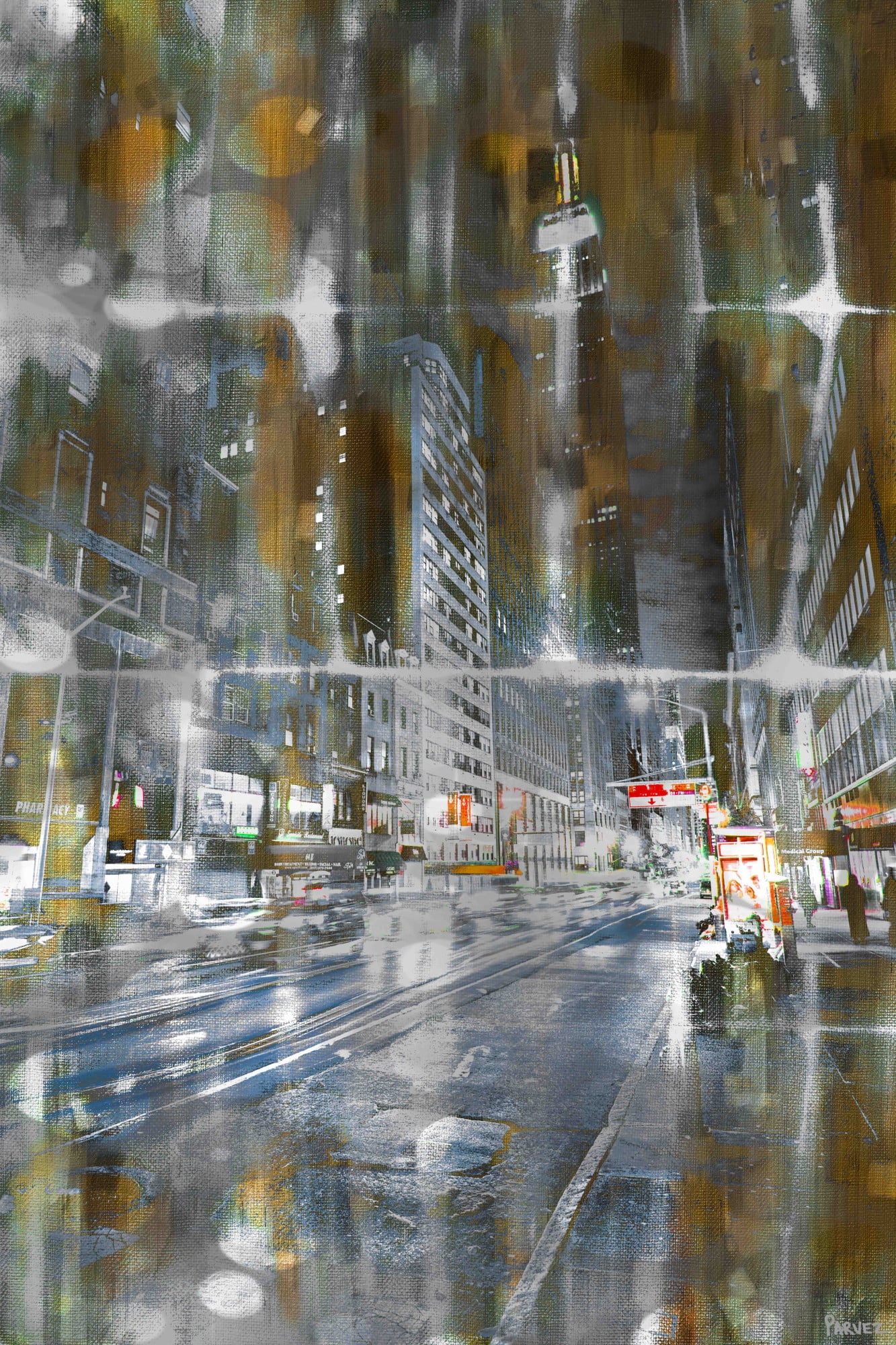Parvez Taj "End of the Street" Print on Canvas